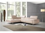 Ecksofa EGOITALIANO "Malika, elegant und bequem, Designsofa, L-Form", weiß (paper), B:300cm H:94cm T:107cm, Leder »BULL« (echtes Rindsleder). Geschliffenes, pigmentiertes und behandeltes Rindsleder mit einer Dicke von 1, 3-1, 5 mm. Dieses Leder zeigt eine ziemlich weiche Hand mit einem halb undurchsichtigen Aussehen. Es handelt sich um ein geschütztes Leder. Eine leichte Deckschicht schützt sie vo