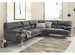 Ecksofa TRENDMANUFAKTUR "Cecilia II, in italienischen Design, bequem, hoher Sitzkomfort, L-Form", grau (anthrazit), B:280cm H:87cm T:240cm, Microfaser Vintage (100% Polyester);Struktur (100% Polyester);Struktur fein (100% Polyester), Sofas, Ecksofa, extrabreite Armlehnen für noch mehr Sitzkomfort
