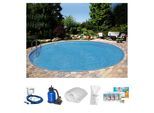 Rundpool CLEAR POOL "PREMIUM IBIZA", weiß, H:120cm Ø:420cm, Schwimmbecken, Rundpool, inkl. umfangreichem Zubehör in verschiedeneren Größen