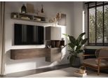 Wohnwand HOME AFFAIRE "Infinity, 5tlg. Breite 215 cm, Höhe variabel, Schrankwand, Anbauwand", braun (lehmfarben (argilla), mercure nb holzstruktur), B:215cm H:190cm T:30cm, Kastenmöbel-Sets, Wohnwand, (Lowboard hängend, 2x Hängewürfel, Würfelregal Set, Wandregal)