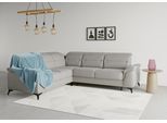 Ecksofa SIT & MORE "Sinatra L-Form", grau, B:251cm H:85cm T:231cm, 100% Polyester, Sofas, Ecksofa, optinal mit Kopfteilverstellung und Armteilfunktion, Metallfüße