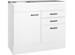 Spülenschrank OPTIFIT "OPTImulti", weiß, weiß, B:100cm H:88,2cm T:50cm, Holzwerkstoff, Schränke, Spülenschrank, Breite 100 cm, Tiefe 50 cm, mit Spülenauflage