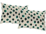 Dekokissen ADAM "Kissenhülle Dots", grün (grün, bedruckt), B:50cm L:50cm, Baumwolle, Leinen, Dekokissen_Sitzkissen_Kissenhüllen, Dekokissen, aus Bio-Baumwolle, Kissenhülle ohne Füllung, 1 Stück