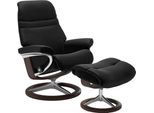 Fußhocker STRESSLESS "Sunrise", schwarz (schwarz paloma), B:57cm H:42cm T:40cm, Leder BATICK: BATICK ist ein leicht korrigiertes, durchgefärbtes und genarbtes Möbelleder, bei dem die meisten Unebenheiten und Spuren in der Regel entfernt wurden.;Leder PALOMA: PALOMA ist ein durchgefärbtes Semianilin-Möbelleder mit natürlicher Narbung.;ROHLEDER Stoff Q2 FARON: Ein fester zuverlässiger Bouclé mit ein