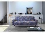 3-Sitzer EXXPO - SOFA FASHION "Side, toller Sitz- & Liegekomfort, Schlafsofa. Breite 222cm. hoher Fuß", blau, B:222cm H:89cm T:93cm, Sofas, 3-Sitzer, mit Schlaffunktion, Bettkasten und hohe Holzfüße, Solitärmöbel