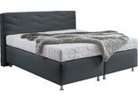 Boxspringbett "Sigma", grau (charcoal), B:175cm L:210cm, Bezug Bett: Microvelours (100% Polyester) oder Feinstruktur (100% Polyester);Bezug Bonnell-Federkernmatratze: 100% Polyester;Bezug Kaltschaummatratze: 100% Polyester;Bezug Tonnentaschenfederkernmatratze: 80% Baumwolle, 20%Polyester, WESTFALIA SCHLAFKOMFORT, Komplettbetten, Boxspringbett