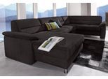 Wohnlandschaft SIT & MORE "Ascara U-Form", schwarz, B:312cm H:85cm T:204cm, NaturLeder in Sitz und Rücken, Korpus ist mit passendem Kunstleder bezogen.;Luxus-Microfaser (100% Polyester);Softlux-Kunstleder;Primabelle-Microfaser (100% Polyester), Sofas, Wohnlandschaft, inklusive Boxspring/Federkern-Polsterung, wahlweise mit Bettfunktion