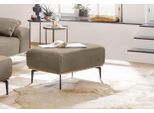Polsterhocker W.SCHILLIG "run", beige (ecru w82), B:75cm H:46cm T:60cm, Flachgewebe W82 Q2 (74% Polyacryl, 26% Polyester), Hocker, Polsterhocker, mit Holzsockel, Füße in Schwarz pulverbeschichtet, Breite 75 cm