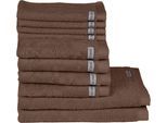 Handtuch Set ROSS "Sinfonie", grau (taupe), Frottier, Frottier, Obermaterial: 100% Baumwolle, Handtuch-Sets, Handtuch Set, beinhaltet Gästetücher, Handtücher und Badetücher