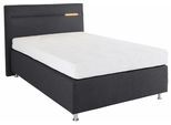 Boxspringbett, grau (strukturstoff anthrazit), mit LED-Beleuchtung, Liegefläche B/L: 120cm x 200cm, H2 + H2, Bonnell-Federkernmatratze, Bezug Unterbox und Kopfteil: Strukturstoff (77% Polyester und 23% Viskose);Bezug Obermatratze 100% Polyester, waschbar bis 60C, WESTFALIA SCHLAFKOMFORT, Komplettbetten, Boxspringbett, wahlweise mit LED-Beleuchtung