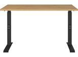 Schreibtisch GERMANIA "GW-Agenda", schwarz (grandson, eiche, nachbildung, schwarz, schwarz, grandson, eiche, nachbildung), B:120cm H:91cm T:80cm, Tische, Schreibtisch, höhenverstellbar von 68-91 cm, verfügbar in verschiedenen Breiten