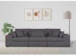3-Sitzer OTTO HOME "Florid", grau, B:280cm H:75cm T:100cm, Baumwollmix (60% Baumwolle/40% Leinen);Struktur fein (100% Polyester);Samtoptik (100% Polyester), Sofas, 3-Sitzer, 3 Teile, bestehend aus Modulen, viele Bezugsqualitäten, auch in Cord