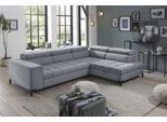 Ecksofa EXXPO - SOFA FASHION "Bocco, hochwertige Verarbeitung, toller Sitzkomfort, bequem, L-Form", silber, B:276cm H:75cm T:203cm, 100% PES, Sofas, Ecksofa, wahlweise mit Bettfunktion u. Bettkasten, inkl. Kopfteilverstellung