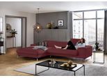 Ecksofa W.SCHILLIG "piedroo, Designsofa mit tollem Sitzkomfort, bequem und elegant, L-Form", rot (burgundy z69), B:303cm H:70cm T:193cm, Longlife Xtra-Leder Z69: Das feinnarbige, gedeckte Softleder Z69 besticht durch seine außergewöhnliche Weichheit im trendigen »Vintage-Look«, Hautstärke 0, 9 - 1, 1 mm, Sofas, Ecksofa, Kopfteilverstellung, wahlweise mit Sitztiefenverstellung, Breite 303cm