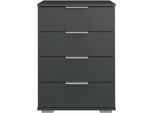 Nachtkommode WIMEX "Easy", grau (graphit), B:52cm H:74cm T:38cm, Sideboards, Nachtkommode