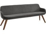 Essbank MUSTERRING "Tavia", grau (anthrazit, wild, nussbaum), B:220cm H:87cm T:66cm, 100% PES, Sitzbänke, Essbank, Stativgestell Wildnussbaum massiv geölt, Breite 180, 200 oder 220 cm