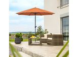 Sonnenschirm SCHNEIDER SCHIRME "Adria", orange (terracotta), Obermaterial: 100% Polyester, Standschirme, Sonnenschirm, abknickbar, ohne Schirmständer