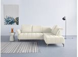 Ecksofa HOME AFFAIRE "Fresh L-Form", weiß, B:260cm H:79cm T:220cm, 98% Polyester 2% Polyamid, Sofas, Ecksofa, Federkern, wahlweise Kopfteilverstellung und motorischer Vorziehsitz