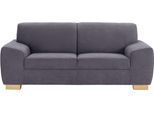 2-Sitzer DOMO COLLECTION "Incanto, kubisch und zeitlos, komfortabel, flache Armlehnen", grau (dunkelgrau), B:200cm H:81cm T:89cm, Sofas, 2-Sitzer