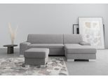 Ecksofa DOMO COLLECTION "Anzio L-Form, whlw. Bettfunktion, Federkern, hochwertig, Breite 271 cm", grau, B:271cm H:85cm T:160cm, Sofas, Ecksofa, Ohne Bettfunktion, Recamiere rechts, Samtoptik, grau