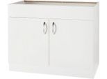 Spülenschrank WIHO KÜCHEN "Flexi", weiß (front: weiß glanz, korpus: weiß), B:100cm H:82cm T:57cm, Schränke, Spülenschrank, Breite 100 cm