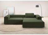 Ecksofa HOME AFFAIRE "Watertown, modernes XXL L-Form, 306 cm breit", grün (oliv), B:306cm H:68cm T:191cm, 100% Polyester, Sofas, Ecksofa, Großzügiges Lounge-Sofa mit viel Platz für die Familie