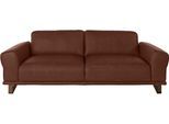 2,5-Sitzer W.SCHILLIG "montanaa", braun (tobacco z69), B:232cm H:78cm T:94cm, Sofas, 2 5-Sitzer, mit Metallkufen in Bronze pulverbeschichtet, Breite 232 cm