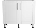 Spülenschrank KOCHSTATION "KS-Ahus", weiß (weiß matt, weiß), B:100cm H:87cm T:58,4cm, Schränke, Spülenschrank, Breite 100 cm