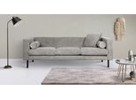 3-Sitzer HOME AFFAIRE "Lillibeth Designsofa mit Wellenunterfederung, Maße B/T/H: 218/74/83 cm", grau (taupe), B:218cm H:83cm T:74cm, 100% Polyester, Sofas, 3-Sitzer, Zierkissen als Wendekissen, Bezug Samtoptik oder Cord