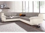Ecksofa TRENDMANUFAKTUR "Rondo 3, zeitlos und modern, im Materialmix, L-Form", beige (beige, tan), B:267cm H:85cm T:247cm, Luxus-Microfaser ALCAZAR;Struktur fein;Kunstleder SOFTLUX / Struktur (77% Polyester; 23% Polyacryl), Sofas, Ecksofa, wahlweise Federkern für hohen Sitzkomfort, wahlweise Bettfunktion