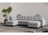 Wohnlandschaft HOME AFFAIRE "Varese", silber, B:304cm H:91cm T:170cm, 90% Polyester 10% Polyamid, Sofas, Wohnlandschaft, wahlweise mit Bettfunktion und Bettkasten