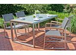 Garten-Essgruppe GARDEN PLEASURE "AVA", braun (silberglaenzend, braun), Sitzmöbel-Sets, Garten-Essgruppe