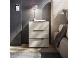 Kommode HBZ "Santorin Nachtkonsole, BxHxT 45x61x40 cm", beige (kaschmir), B:45cm H:61cm T:40cm, Holzwerkstoff, Sideboards, Kommode, Breite 45cm, Softclose für Schubkästen, Melaminbeschichtung