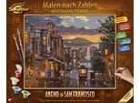 Malen nach Zahlen SCHIPPER "Meisterklasse Premium - Abendstimmung in San Francisco", bunt, Malvorlagen, KinderB:50cm H:40cm, Malen nach Zahlen, Made in Germany, B:50cm H:40cm