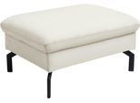 Hocker DIE PLANBAR "PN-EM20028 Breite 87 cm", weiß, B:87cm H:45cm T:65cm, Hocker, Hocker, hochwertiges Glattleder, stylische Metallfüße
