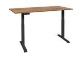 Schreibtisch MÄUSBACHER "Big System Office, Arbeitstisch, Bürotisch", schwarz (schwarz matt, stilring oak, schwarz matt, stirling oak), B:120cm, Tische, Schreibtisch, Breite 120 cm, elektrisch höhenverstellbar, stilring oak