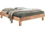 Holzbett HASENA "Rapallo", beige (kernbuche natur, geölt), B:166cm H:36cm L:205cm, Kernbuche massiv, Betten, Holzbett, Fußhöhe 20 cm