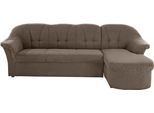 Ecksofa DOMO COLLECTION "Pegnitz, elegante Rückensteppung, komfortabel, Breite 238cm, L-Form", braun, B:238cm H:82cm T:141cm, 100% Polyester, Sofas, Ecksofa, wahlweise mit Bettfunktion
