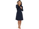 Unisex-Bademantel WEWO FASHION "3900, ideal für Sauna & Spa, Hotelbademantel, Morgenmantel" Gr. XXL, blau (navy), L:100cm, Polycotton, Hausmäntel, Unisex-Bademantel, leicht & saugfähig