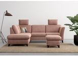 Ecksofa HOME AFFAIRE "Trelleborg L-Form", rosa (altrosa), B:252cm H:86cm T:213cm, 95% Polyester, 5% Polyamid, Sofas, Ecksofa, wahlweise mit Bettfunktion und Bettkasten, inkl. Federkern-Polsterung