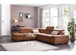 Ecksofa HOME AFFAIRE "Alberto L-Form", braun, B:272cm H:73cm T:226cm, 100% Polyester;Luxus-Microfaser weich (9)0% Polyester / 10% Polyamid;Luxus-Microfaser Vintageoptik (100% Polyester);Microfaser Antiklederoptik (100% Polyester), Sofas, Ecksofa, mit Kopfteilverstellung, wahlweise mit Bettfunktion