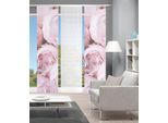 Schiebegardine VISION S "ROSANA 3er SET" Gr. 1, rosa (rosé), B:60cm H:260cm, Polyester, Gardinen, Schiebegardine, Bambus-Optik, Digital bedruckt