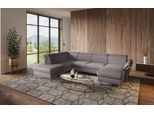 Wohnlandschaft HOME AFFAIRE "Calypso U-Form", grau (hellgrau), B:334cm H:85cm T:227cm, 100%Polyester, Sofas, Wohnlandschaft, wahlweise mit motorischer Relaxfunktion