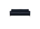 3-Sitzer FLEXLUX "Fiore, super Sitzkomfort durch Kaltschaum im Sitz", blau (royal blau), B:214cm H:85cm T:92cm, 100% Polyester, Sofas, 3-Sitzer, schmale Armlehnen, Füße Alu+ Eiche