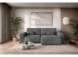 Ecksofa OTTO HOME "MATTS Schlafsofa mit Bettkasten, Maße B/T/H: 265/159/89 cm", anthrazit, B:265cm H:89cm T:159cm, 100% Polyester, Sofas, Ecksofa, L-Form mit Recamiere rechts oder links, hoher Sitzkomfort