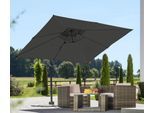 Ampelschirm SCHNEIDER SCHIRME "Rhodos Junior", grau (anthrazit), Obermaterial: 100% Polyester, Standschirme, Ampelschirm, mit Schutzhülle und Schirmständer, ohne Wegeplatten