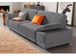 3-Sitzer SIT & MORE "Coria", grau, B:215cm H:80cm T:99cm, Kunstleder SOFTLUX;Struktur ( 100% Polyester);Struktur fein ( 90% Polyester; 10% Polyamid);Luxus-Microfaser ALTARA NUBUCK (100% Polyester), Sofas, 3-Sitzer
