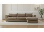 Ecksofa "Avelina", grau (taupe), B:297cm H:77cm T:186cm, 100% Polyester, LEGER HOME BY LENA GERCKE, Sofas, Ecksofa, Breite 297 cm, in Cord- und Chenille- Stoff, Rückenkissen mit Federn
