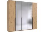 Kleiderschrank WIMEX "Mugano,in 5 Breiten,2 Höhen,2 Tiefen, viele Farben, Made in Germany", braun (artisan, eiche nachbildung, griffe schwarz), B:225cm H:208cm T:58cm, Holzwerkstoff, Schränke, Kleiderschrank, mit langen Griffen aus Metall, mit oder ohne Spiegel