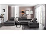 Wohnlandschaft HOME AFFAIRE "Alberto U-Form", grau (anthrazit), B:350cm H:73cm T:228cm, 100% Polyester;Microfaser in Antiklederoptik (100% Polyester);Luxus-Microfaser Vintageoptik (100% Polyester);Luxus-Microfaser weich (90%Polyester 10%Polyamid), Sofas, Wohnlandschaft, mit Kopfteilverstellung, wahlweise mit Bettfunktion